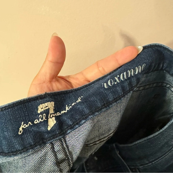 7 For all Mankind  Roxanne Dark Blue Jeans Size 30 - Picture 8 of 9